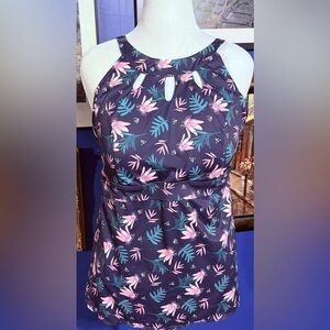Septangle Floral Halter Bikini Top